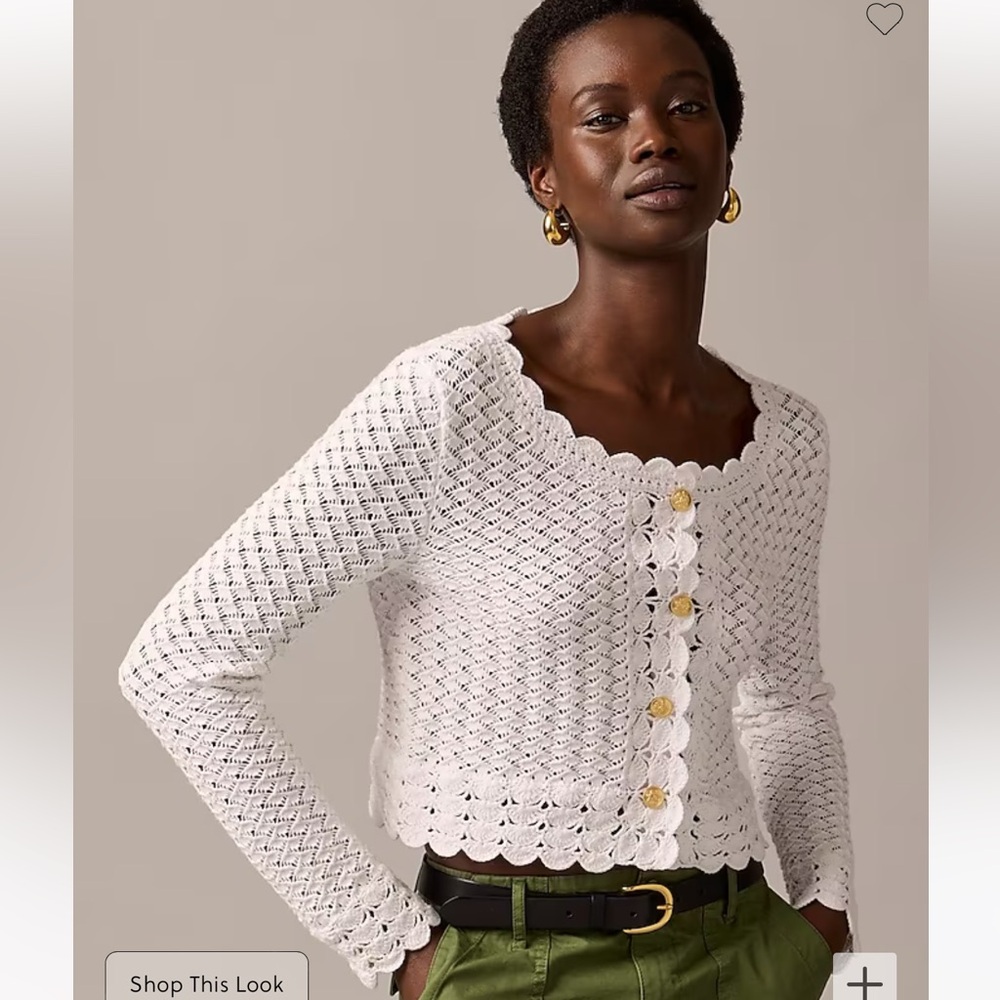 J crew Crochet cropped cardigan sweater